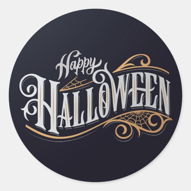 Sticker Rond Bonne typographie d'Halloween (Devant)