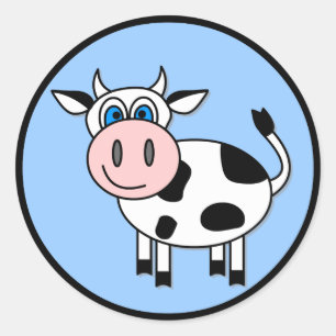 Sticker Rond Bonne vache - Personnalisable !