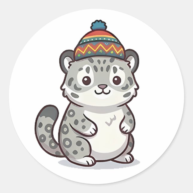 Sticker Rond Bonnet Léopard (Devant)