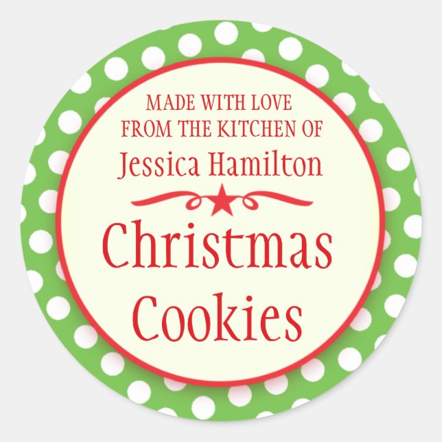 Sticker Rond Bonnets-cadeaux pour l'échange de biscuits pois ve (Devant)