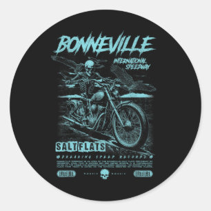 Sticker Rond Bonneville Salt Flats Motorcycle Racing Vintage Bi