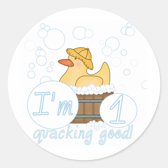 Sticker Rond Bons ęrs T-shirts d'anniversaire de Quacking (Devant)