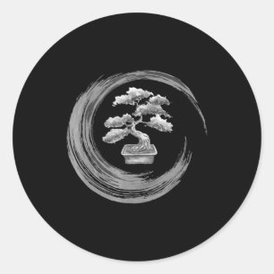 Sticker Rond bonsai arbre enso cercle bouddhiste calligraphie z