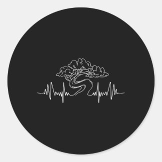Sticker Rond Bonsai Gardener Bonsai Tree Ekg Hebeat