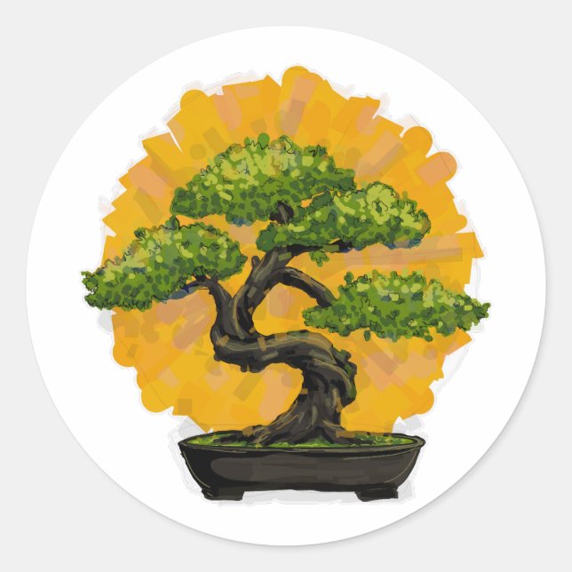 Sticker Rond Bonsai Tree Lover (Devant)