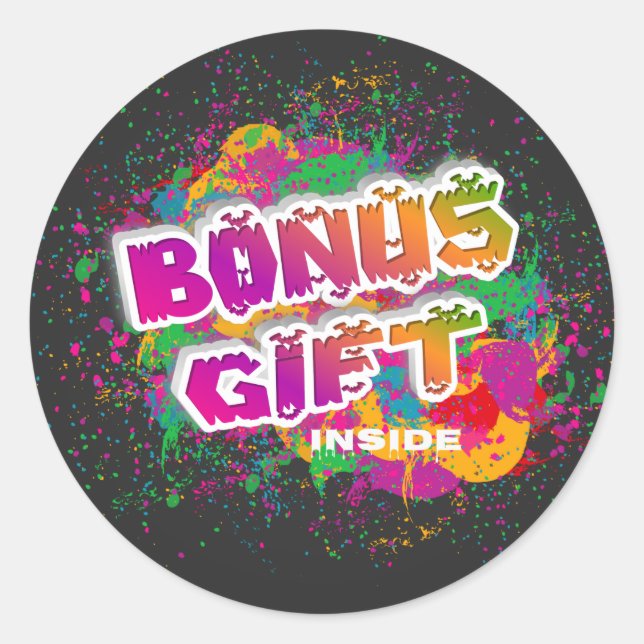 Sticker Rond Bonus Cadeau à l'intérieur (Devant)