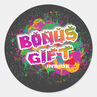 Sticker Rond Bonus Cadeau à l'intérieur