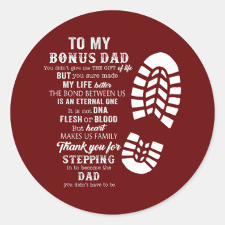 Sticker Rond Bonus Papa Fête des pères de Stepdad pour fille