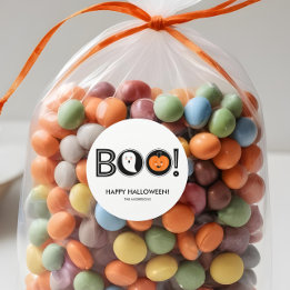 Sticker Rond Boo ! Baguette Halloween