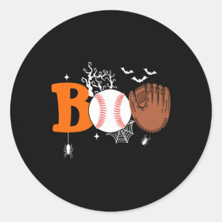 Sticker Rond Boo Baseball Halloween Éffrayant Halloween Basebal