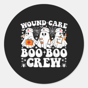 Sticker Rond Boo Boo Boo Crew Nurse Funny Ghost Hallowee