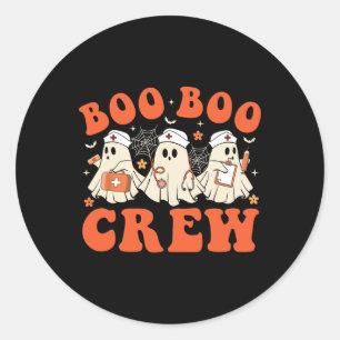Sticker Rond Boo Boo Crew Infirmière Ghost Scrub Top Infirmière