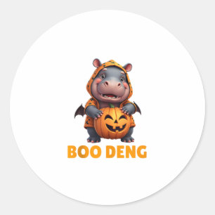 Sticker Rond Boo Deng Tee Funny Moo Deng Costume bébé Hippo Hal