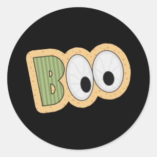 Sticker Rond BOO Eyeballs Halloween Art