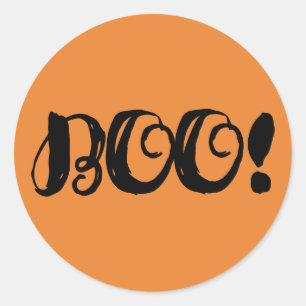 Sticker Rond BOO! Fête d'Halloween noire Trick or Treat Faveur