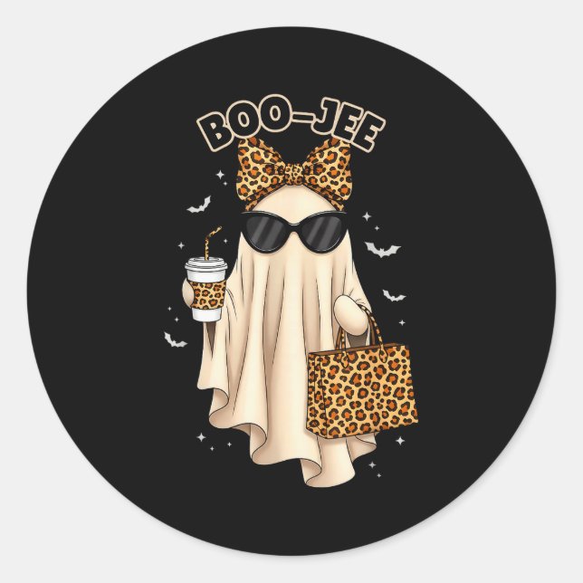 Sticker Rond Boo Jee Boujee Ghost Halloween October Vibes Soky  (Devant)