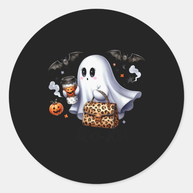 Sticker Rond Boo Jee Halloween Ghost Party Costume Women Girl  (Devant)