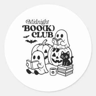 Sticker Rond Boo(k) Club Halloween Ghosts Lecture Book