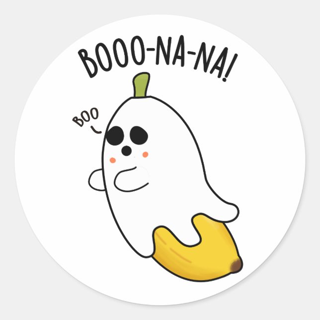 Sticker Rond Boo-nana Funny Ghost Banana Pun (Devant)