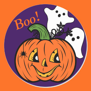 Sticker Rond Boo ! Nous Vous Avons ! Dit les fantômes de la pet