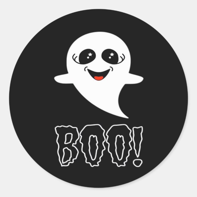 Sticker Rond Boo ! Petite Halloween Par Lucas (Devant)