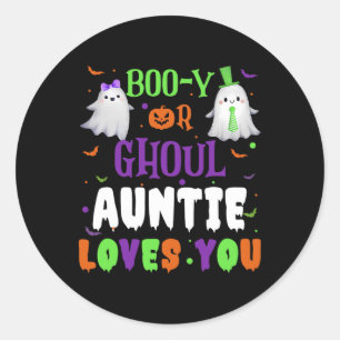 Sticker Rond Boo-y Ou Ghoul Tante Vous Aime Par Halloween Homme