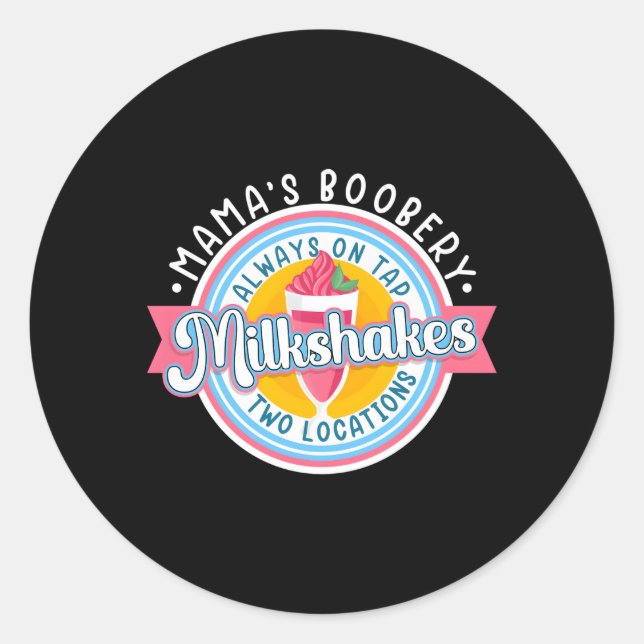 Sticker Rond Boobery Milkshake Breast Milk Bar I Breastf (Devant)