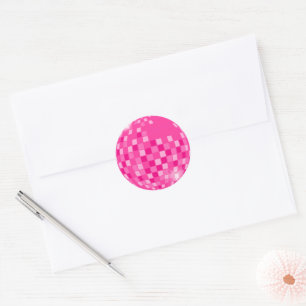Sticker Rond Boogie disco rose vif