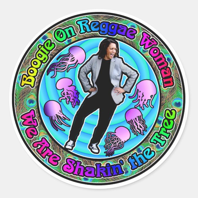 Sticker Rond Boogie sur Kamala Shaking the Tree (Devant)