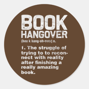 Sticker Rond Book Hangover Définition Reading Reader Bookworm