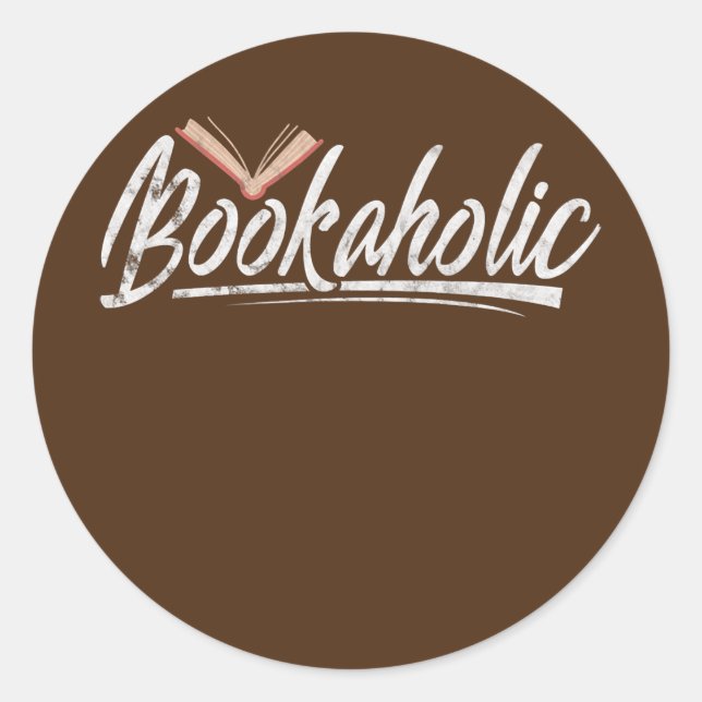 Sticker Rond Bookaholic Reading Bookworm Reader Amateurs de liv (Devant)