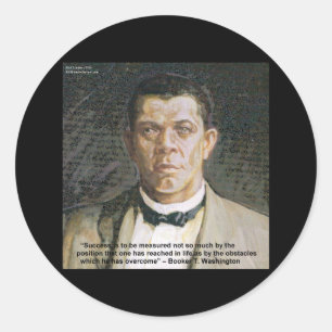 Sticker Rond Booker T. Washington et citation sur le succès