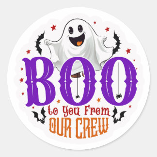 Sticker Rond Booko to You from Our Crew' Halloween Round Sticke