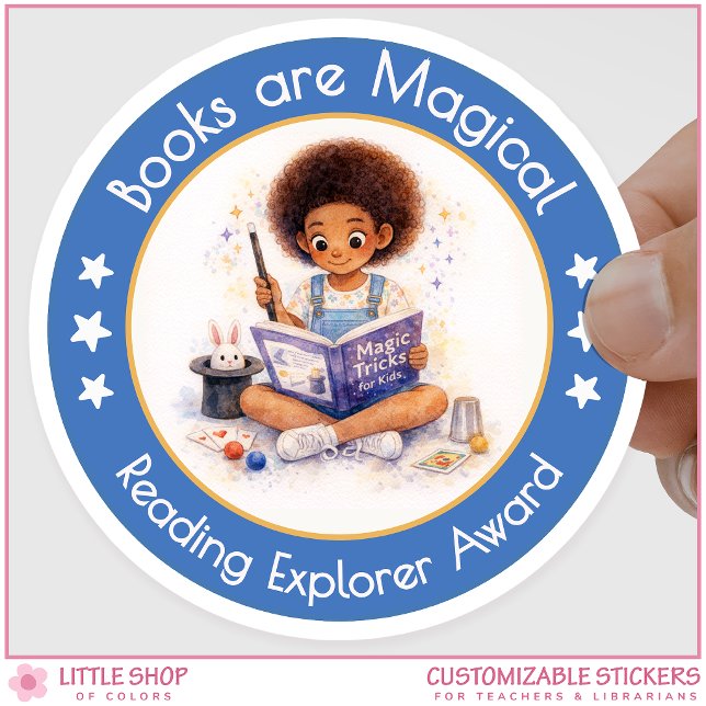 Sticker Rond Books are Magical Reading Explorer Award (Créateur téléchargé)