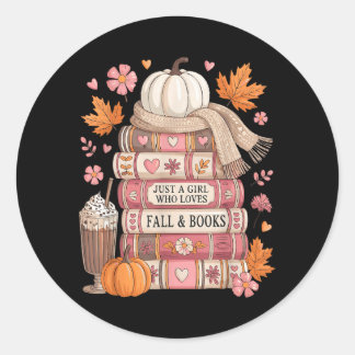 Sticker Rond Books Fall Yall Pumpkin Season Autumn Leaves