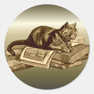 Sticker Rond Books Kitty Cat Lecture