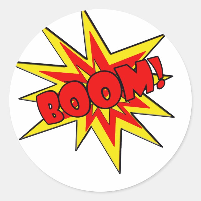 Sticker Rond Boom ! Dessin SFX (Devant)