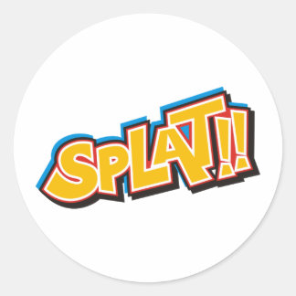 Sticker Rond Boom Splat Cartoon Bang