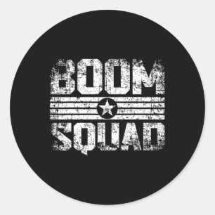Sticker Rond Boom Squad 4 juillet et feu d'artifice du Nouvel A