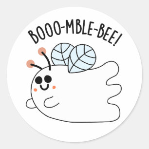 Sticker Rond Boomble Bee Funny Ghost Bee Pun