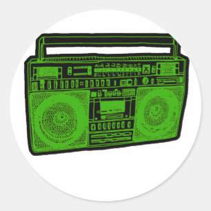 Sticker Rond boombox ghetto blaster radio