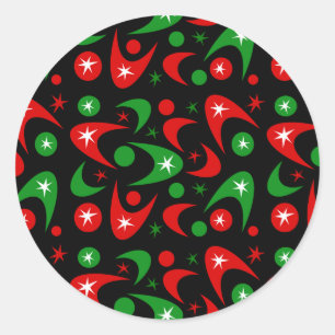 Sticker Rond Boomerangs de Noël