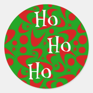 Sticker Rond Boomerangs de Noël rétro