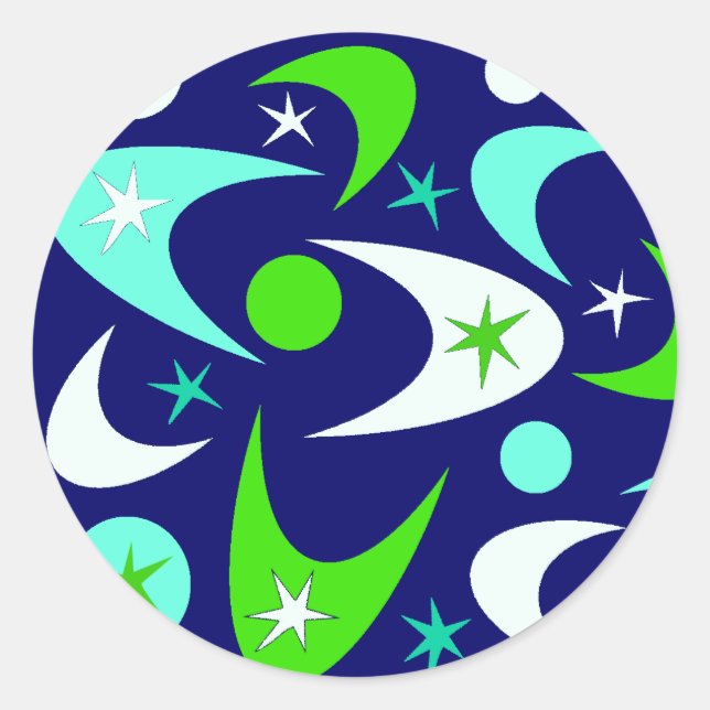 Sticker Rond Boomerangs rétro (Devant)