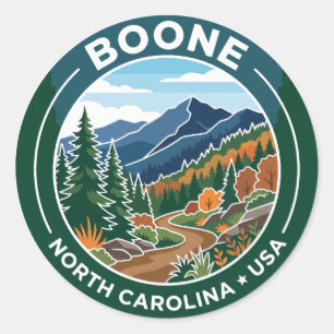 Sticker Rond Boone, Caroline du Nord, États-Unis