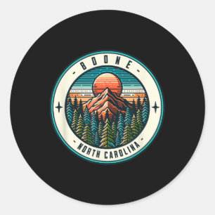 Sticker Rond Boone Caroline du Nord Ski Snowboard Famille Tr