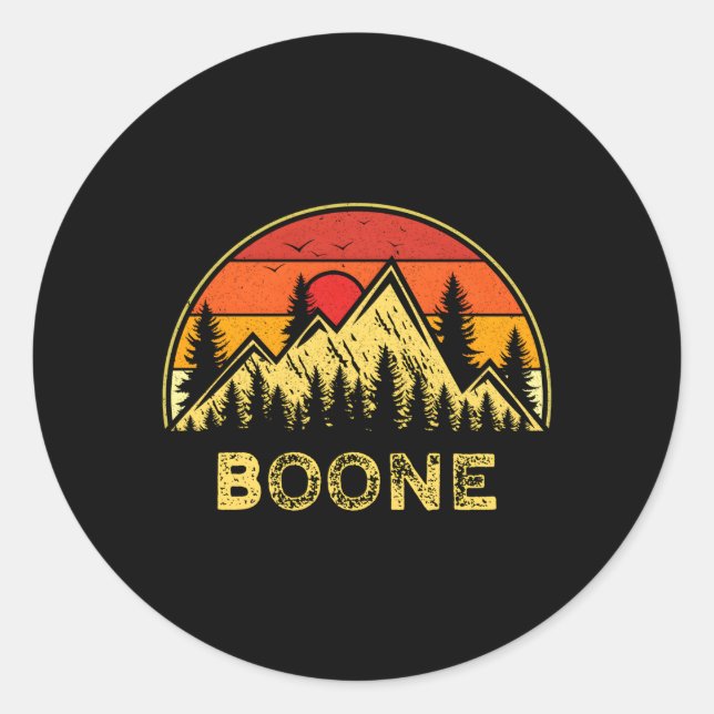 Sticker Rond Boone North Carolina Nc Mountains Randonnée (Devant)