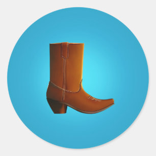 Sticker Rond Boot Cowboy