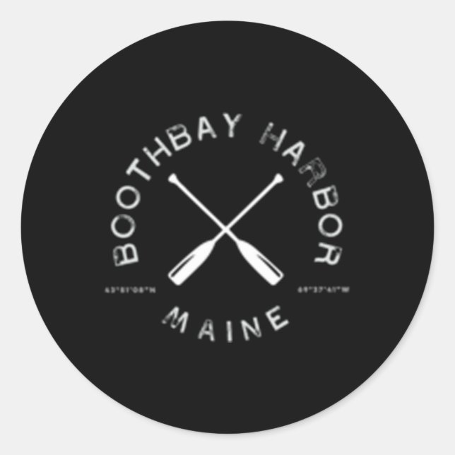 Sticker Rond Boothbay Harbour Maine (Devant)