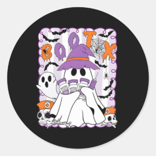 Sticker Rond Bootox Injector Infirmière Halloween Remplissage B